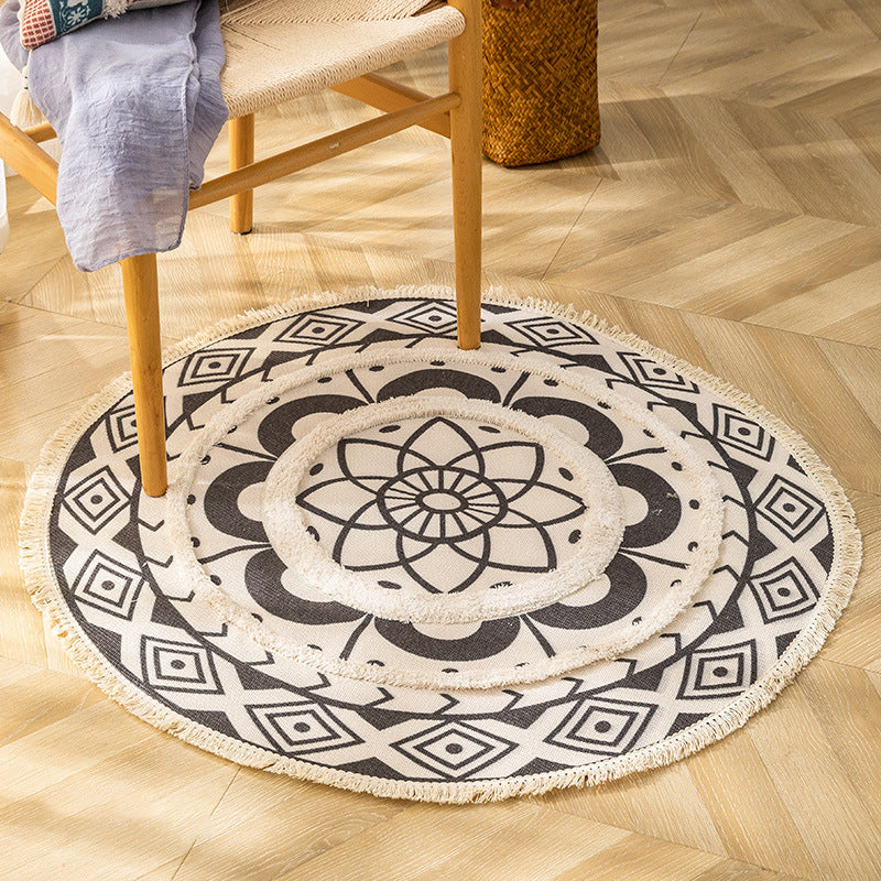 Traditional tribal flower pattern rug Multicolored Moroccan rug Flax pet-friendly washable non-slip rug for the bedroom | Bowlift