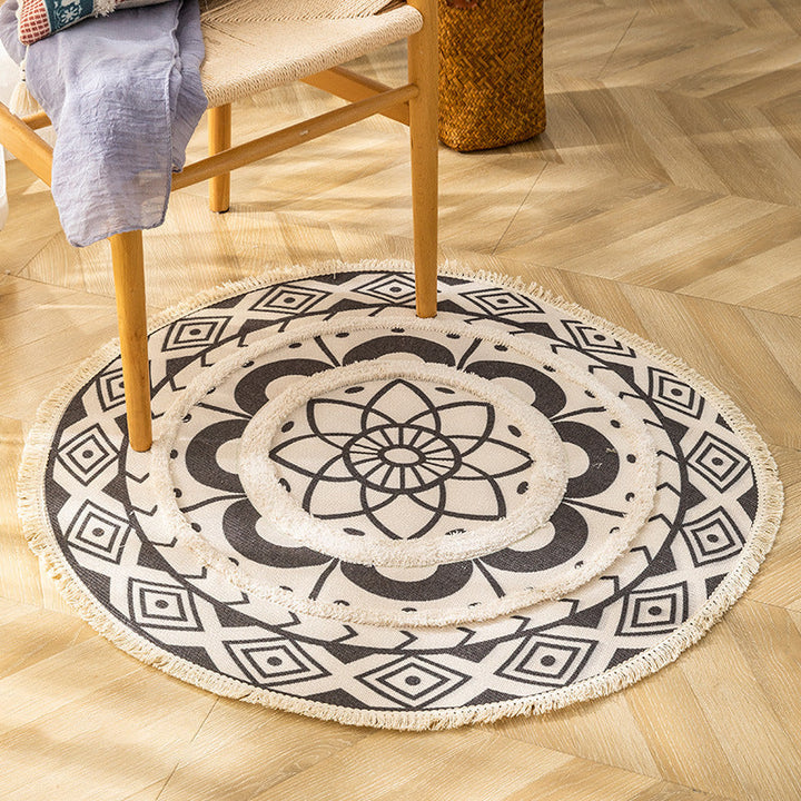 Traditional tribal flower pattern rug Multicolored Moroccan rug Flax pet-friendly washable non-slip rug for the bedroom | Bowlift