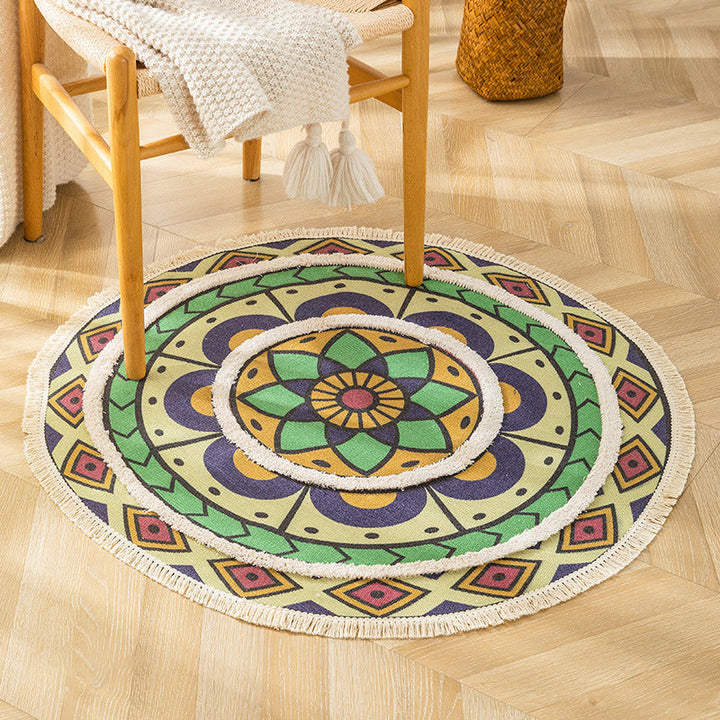 Traditional tribal flower pattern rug Multicolored Moroccan rug Flax pet-friendly washable non-slip rug for the bedroom | Bowlift