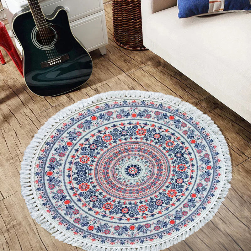 Traditional tribal flower pattern rug Multicolored Moroccan rug Flax pet-friendly washable non-slip rug for the bedroom | Bowlift