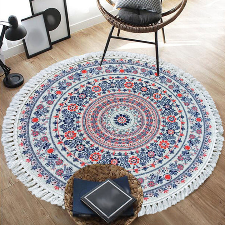 Traditional tribal flower pattern rug Multicolored Moroccan rug Flax pet-friendly washable non-slip rug for the bedroom | Bowlift