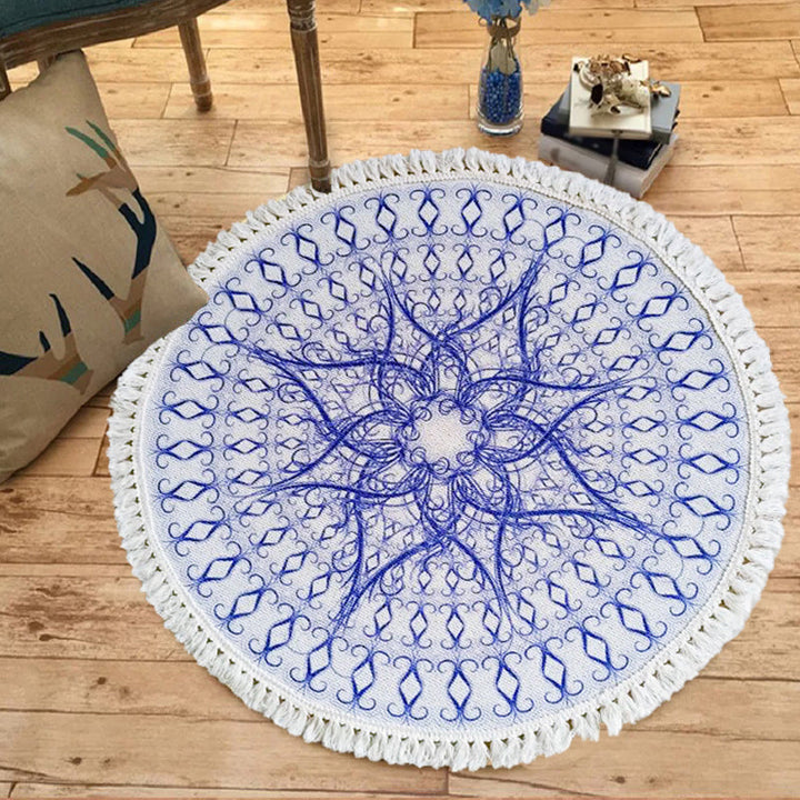 Traditional tribal flower pattern rug Multicolored Moroccan rug Flax pet-friendly washable non-slip rug for the bedroom | Bowlift