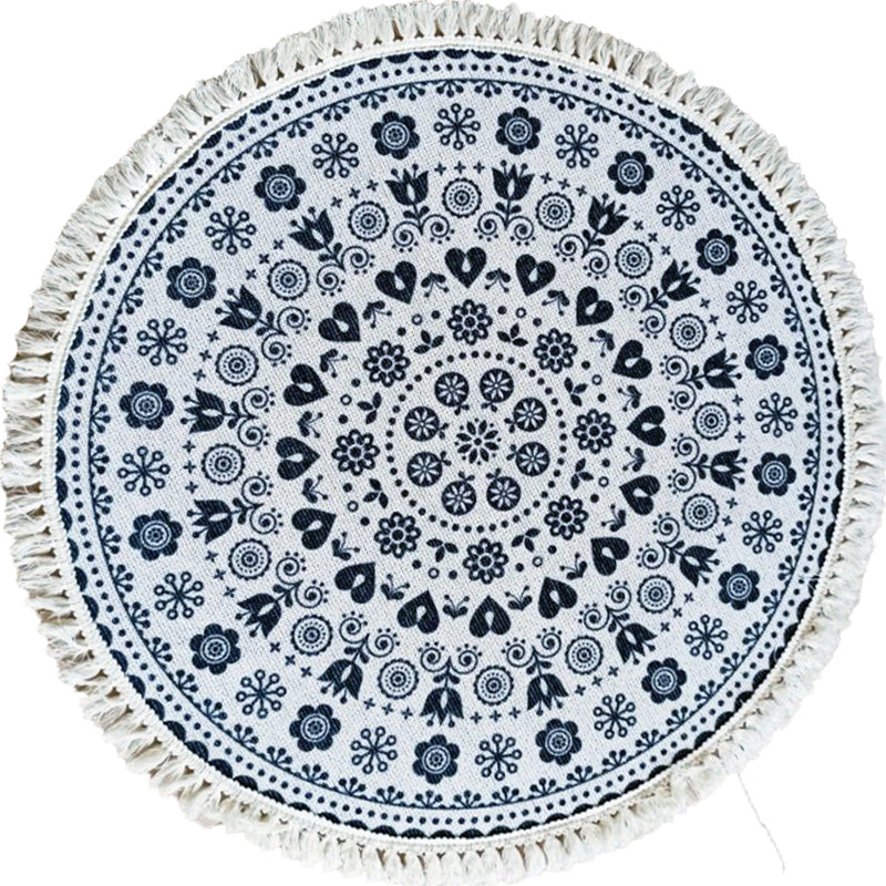 Traditional tribal flower pattern rug Multicolored Moroccan rug Flax pet-friendly washable non-slip rug for the bedroom | Bowlift