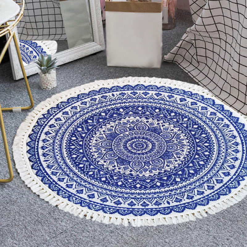 Traditional tribal flower pattern rug Multicolored Moroccan rug Flax pet-friendly washable non-slip rug for the bedroom | Bowlift