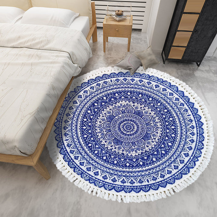 Traditional tribal flower pattern rug Multicolored Moroccan rug Flax pet-friendly washable non-slip rug for the bedroom | Bowlift
