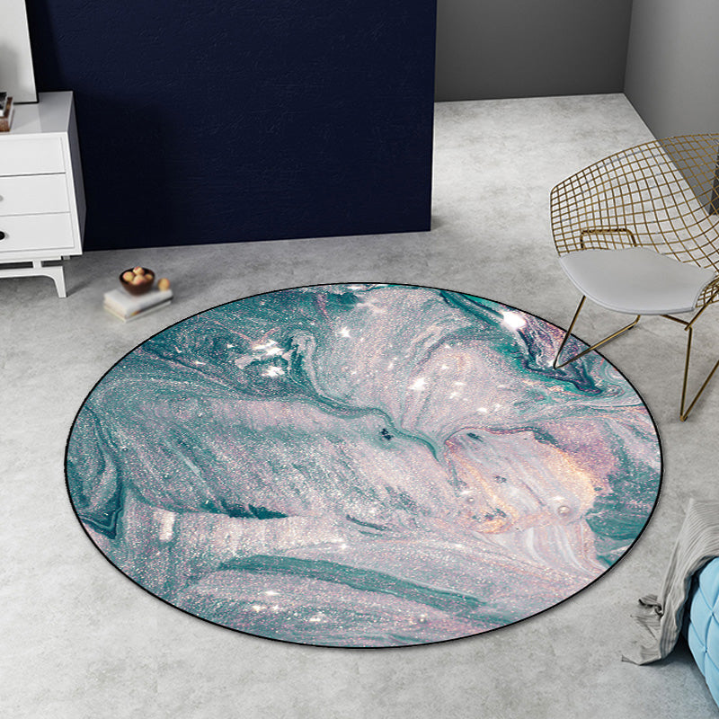 BowLift | Green Watercolor Pattern Area Rug Polyester Modernism Rug Washable Non-Slip Back Rug for Decoration