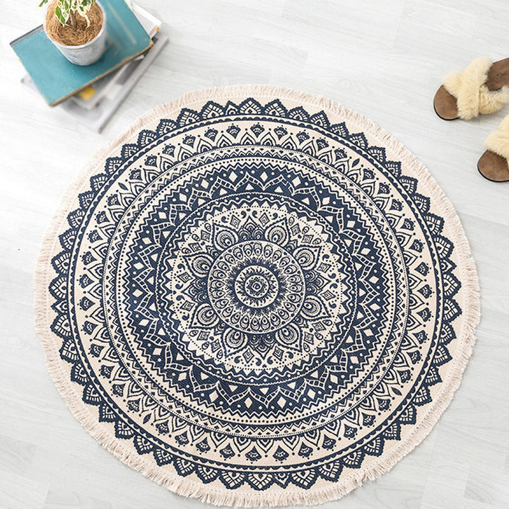 Moroccan tribal floral pattern rug Multicolored cotton rug Non-slip Pet-friendly Washable rug for the bedroom | Bowlift