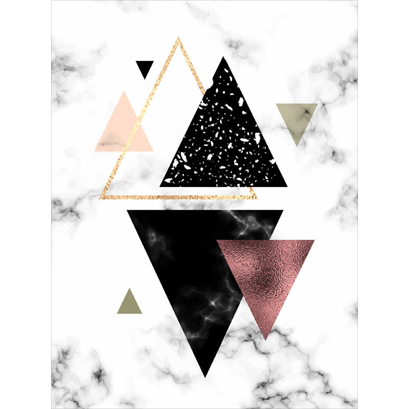 New triangular pattern rug with marble surface White polyester rug non-slip washable for living room | Bowlift