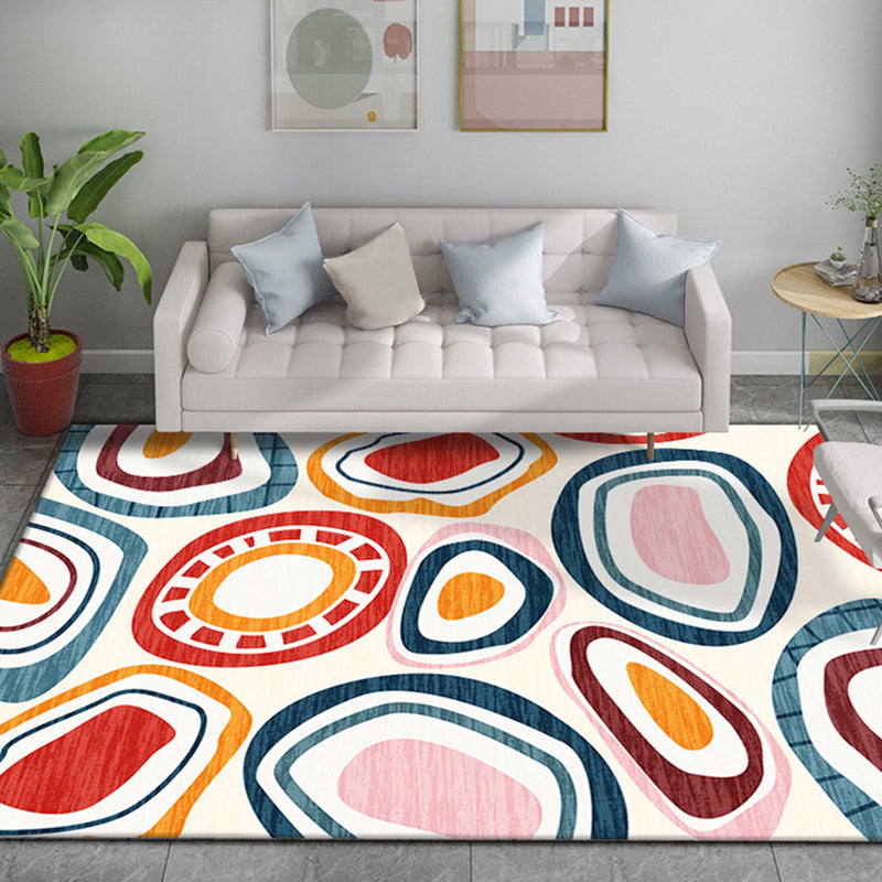 BowLift | Multicolor Colorblock Rug Polyester Modernist Rug Washable Non-Slip Back Rug for Bedroom