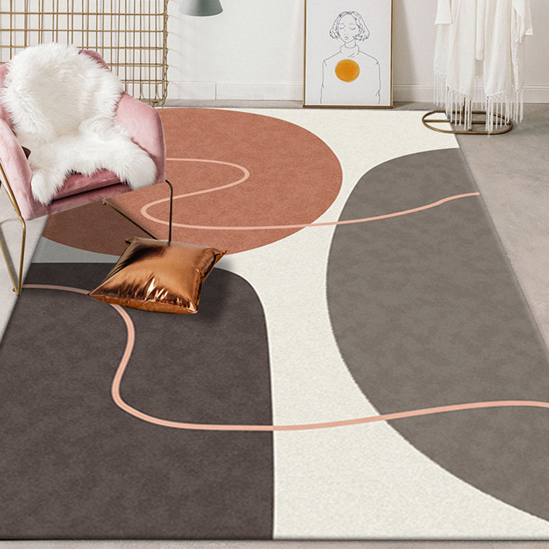 BowLift | Multicolor Colorblock Rug Polyester Modernist Rug Washable Non-Slip Back Rug for Bedroom