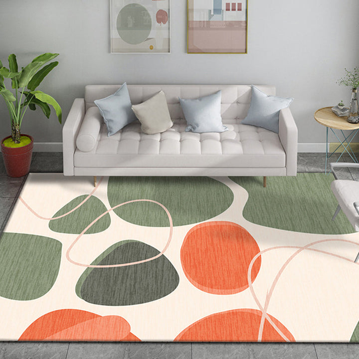 BowLift | Multicolor Colorblock Rug Polyester Modernist Rug Washable Non-Slip Back Rug for Bedroom