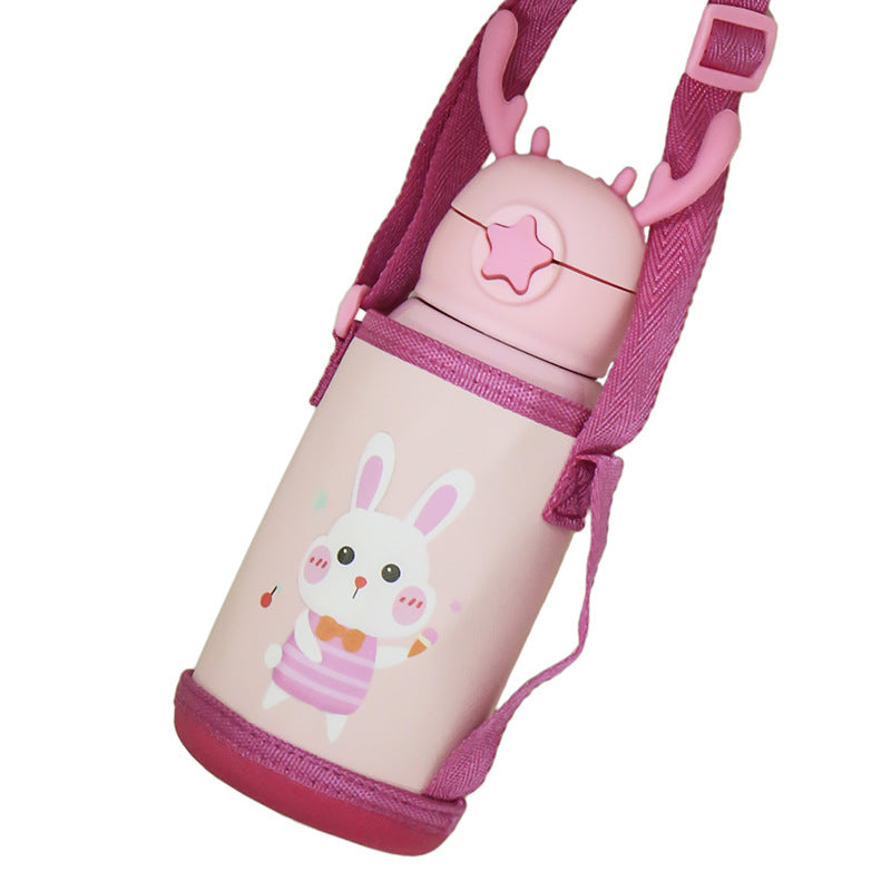 Women's Insulated Bottle with Fun Bunny Design Bowlift