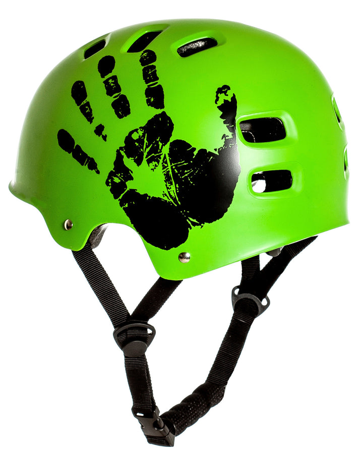 skull graphic multi-sport skate and bicycle safety helmet with adjustable chin strap Bowlift