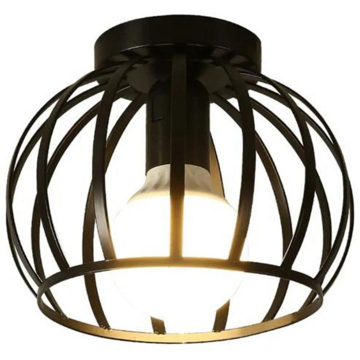 Trendy Industrial Ceiling Lamp with Open Design - ForgeLight | Bowlift