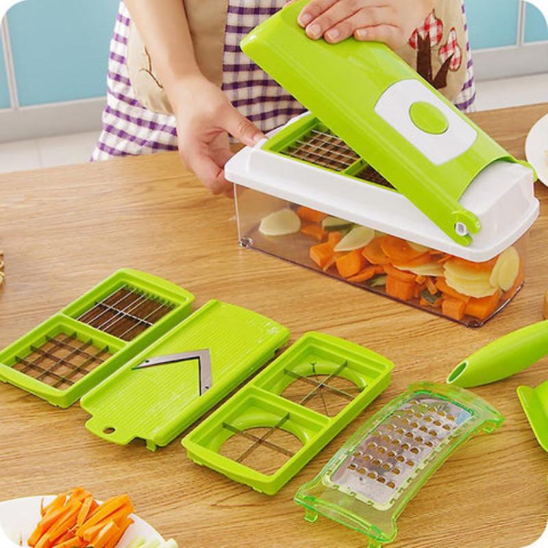 BowLift | 12-in-1 Multifunctional Vegetable Slicer with Interchangeable Blades and Catching Container