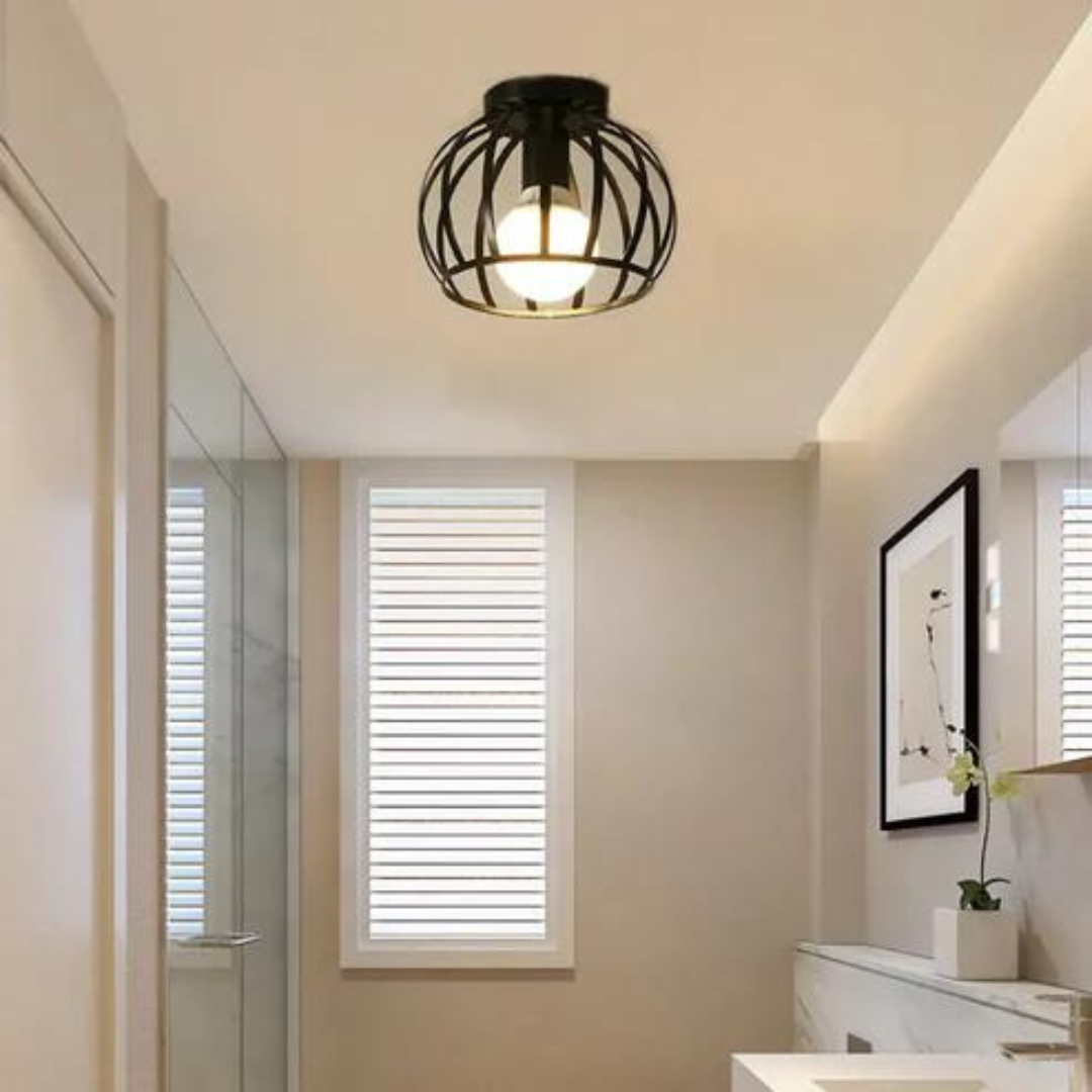 Trendy Industrial Ceiling Lamp with Open Design - ForgeLight | Bowlift