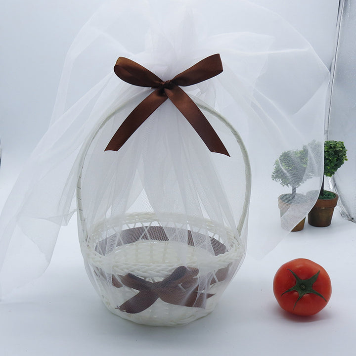 Ladies Wedding Basket with Satin Ribbon Bowlift