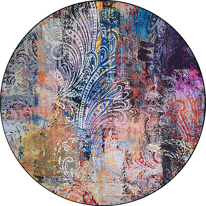 BowLift | Unique Abstract Paisley Pattern Rug Multicolor Modern Rug Polyester Washable Non-slip Pet-friendly Area Rug for Living Room