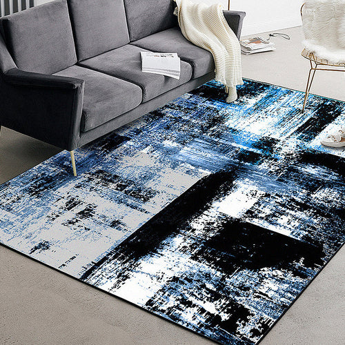 BowLift | Multicolor Living Room Rug Modernism Brushstroke Pattern Rug Polyester Machine Washable Non-Slip Back Rug