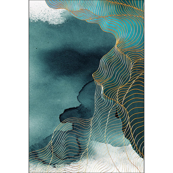 BowLift | Creative Green Industrial Carpet Polyester Abstract Swirl Striped Pattern Carpet Washable Non-Slip Backing Pet-Friendly Carpet for Decoration