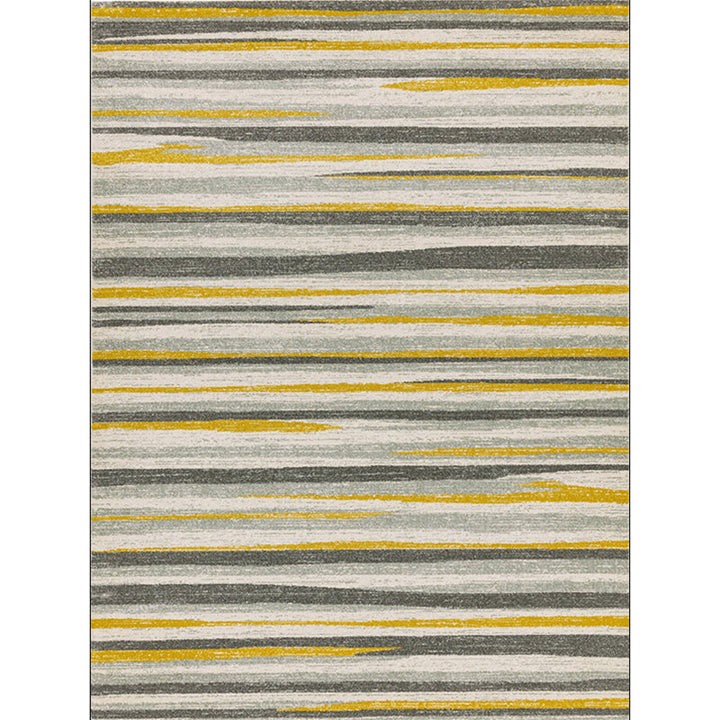 BowLift | Simplicity Striped Pattern Carpet Yellow and Pink Polyester Carpet Non-Slip Pet Friendly Washable Carpet for Decoration
