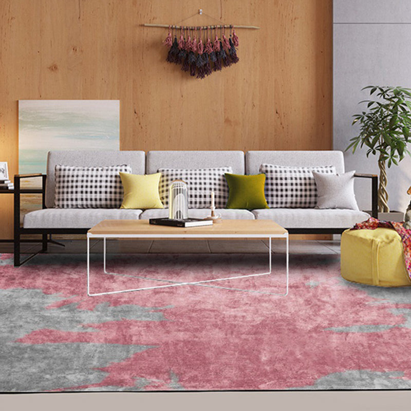 BowLift | Simple Pink Industrial Carpet Polyester Abstract Carpet Washable Non-Slip Backing Pet-Friendly Carpet for Living Room