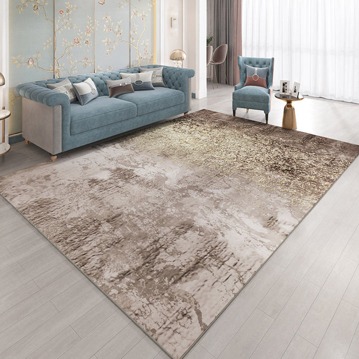 BowLift | Funky Abstract Rug Multicolored Industrial Carpet Polyester Machine Washable Non-Slip Pet-Friendly Rug for Living Room