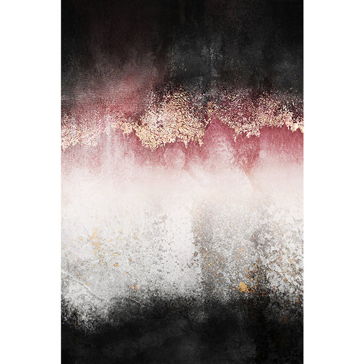 BowLift | Modern Living Room Rug Black and Pink Abstract Rug Polyester Machine Washable Non-Slip Backing Pet-Friendly Rug