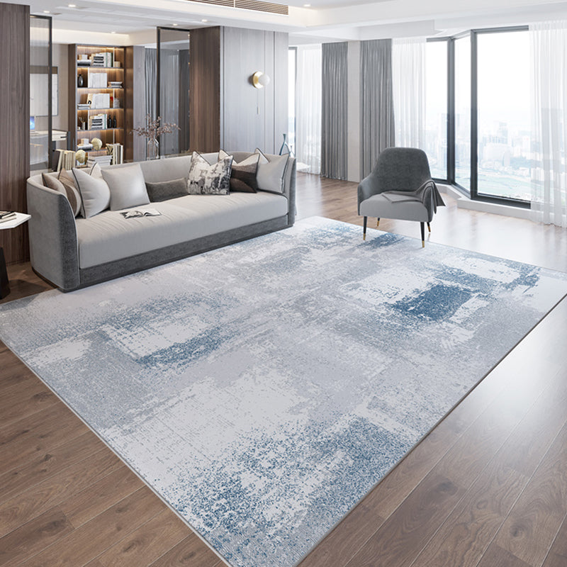 BowLift | Gray and Brown Abstract Area Rug Polyester Industrial Rug Washable Non-Slip Back Pet-Friendly Indoor Rug for Bedroom