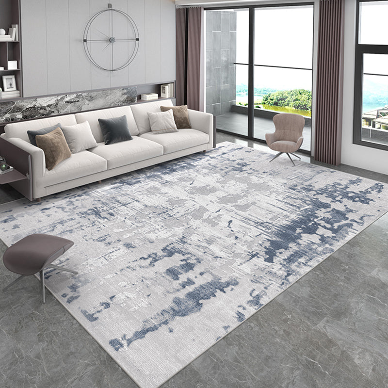 BowLift | Gray and Brown Abstract Area Rug Polyester Industrial Rug Washable Non-Slip Back Pet-Friendly Indoor Rug for Bedroom