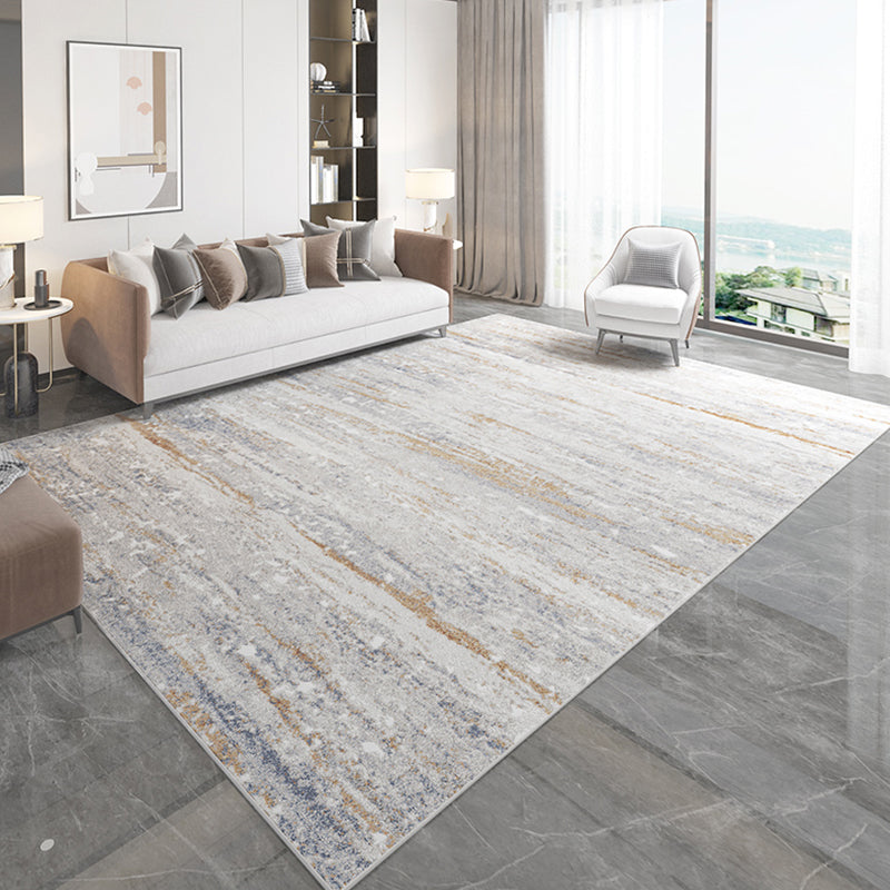 BowLift | Gray and Brown Abstract Area Rug Polyester Industrial Rug Washable Non-Slip Back Pet-Friendly Indoor Rug for Bedroom