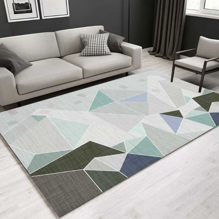 Beautiful multicolor triangle rug synthetic modern rug machine washable for the living room | Bowlift