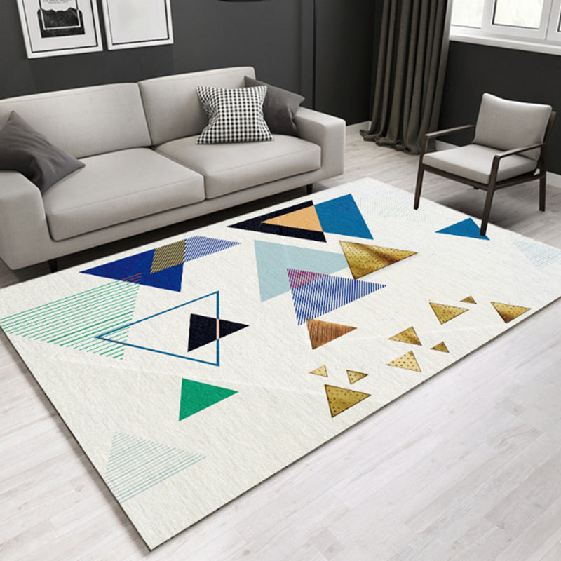 Beautiful multicolor triangle rug synthetic modern rug machine washable for the living room | Bowlift