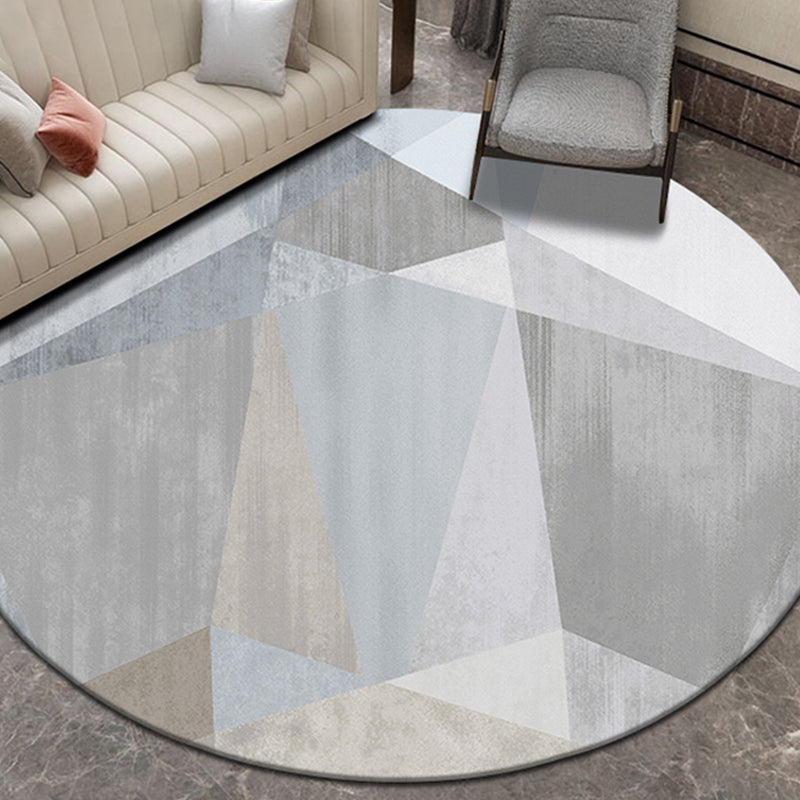 Compact geometric patterned rug soft color modern rug synthetic non-slip rug for the living room | Bowlift