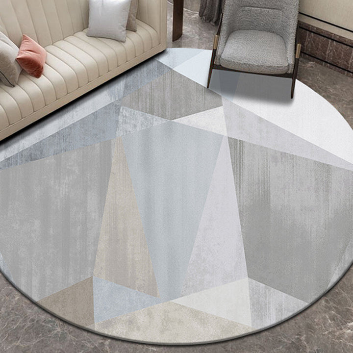 Compact geometric patterned rug soft color modern rug synthetic non-slip rug for the living room | Bowlift