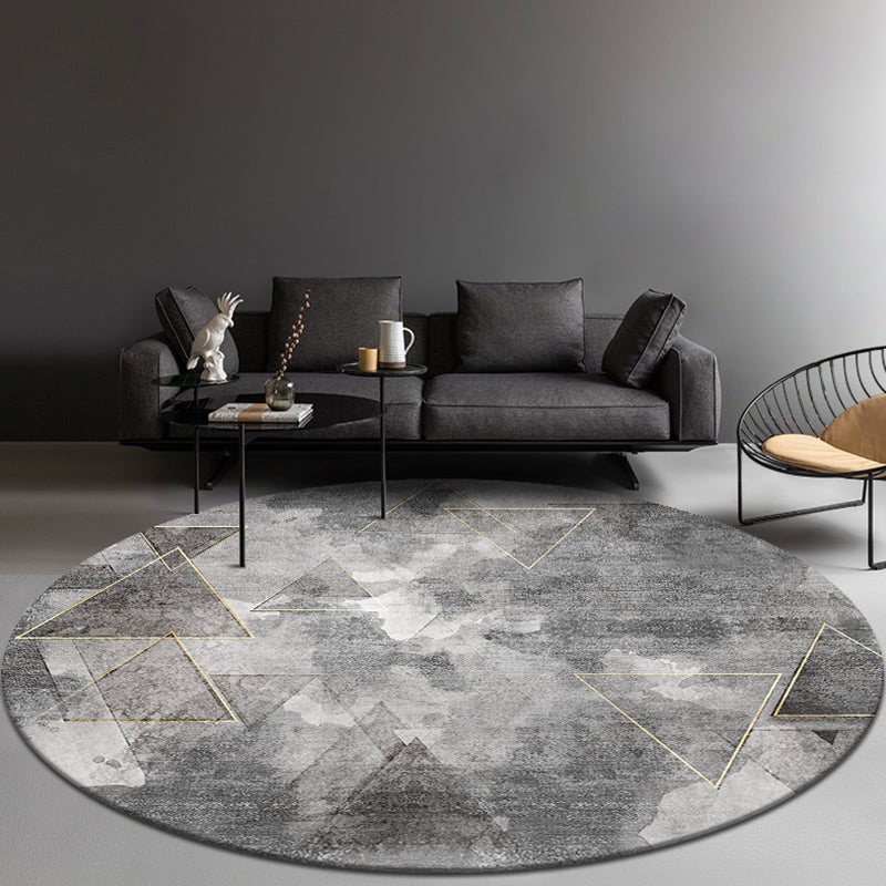 Compact geometric patterned rug soft color modern rug synthetic non-slip rug for the living room | Bowlift