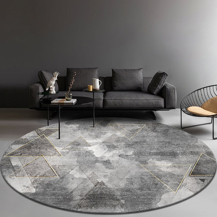 Compact geometric patterned rug soft color modern rug synthetic non-slip rug for the living room | Bowlift