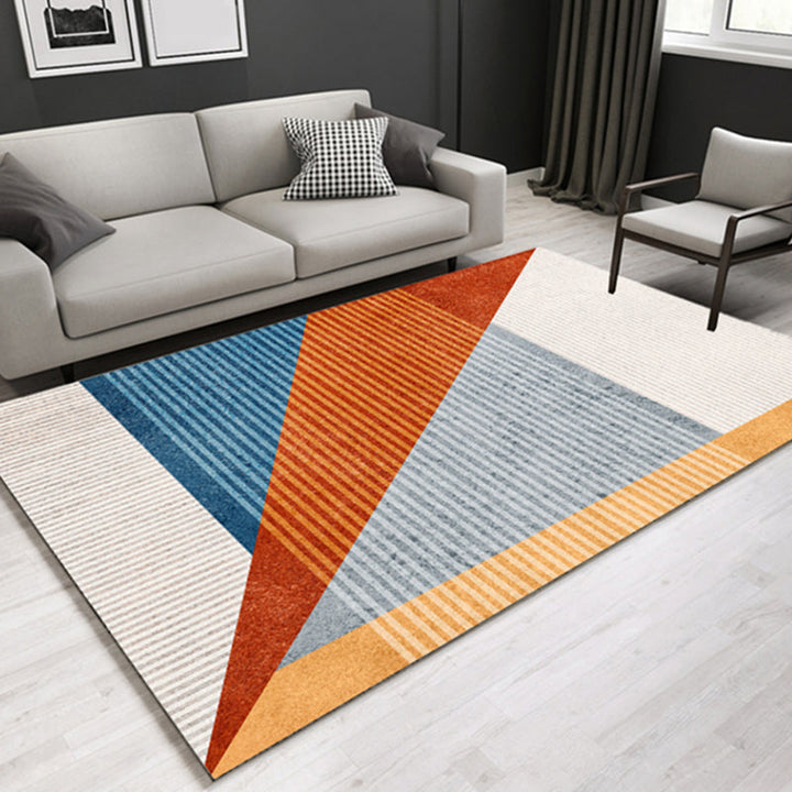 Stylish Modern Indoor Rug Multicolored Geometric Rug Non-Slip Back Washable Rug for Home | Bowlift