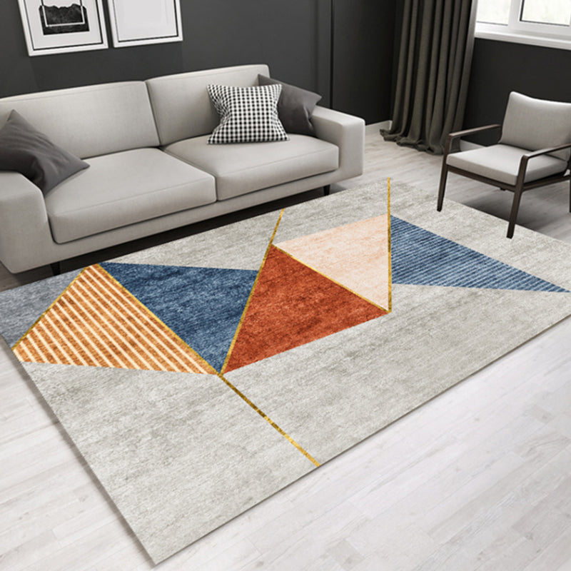 Stylish Modern Indoor Rug Multicolored Geometric Rug Non-Slip Back Washable Rug for Home | Bowlift