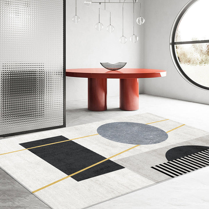BowLift | Aesthetic Geometric Indoor Dress Morandi Color Creative Carpet Polyester Stain-Resistant Rug for Living Room