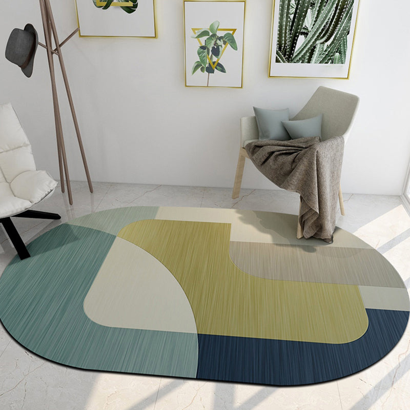 BowLift | Novelty Shaped Geometric Pattern Rug Dark Color Modern Carpet Polypropylene Pet Friendly Non-Slip Rug for Student Housing