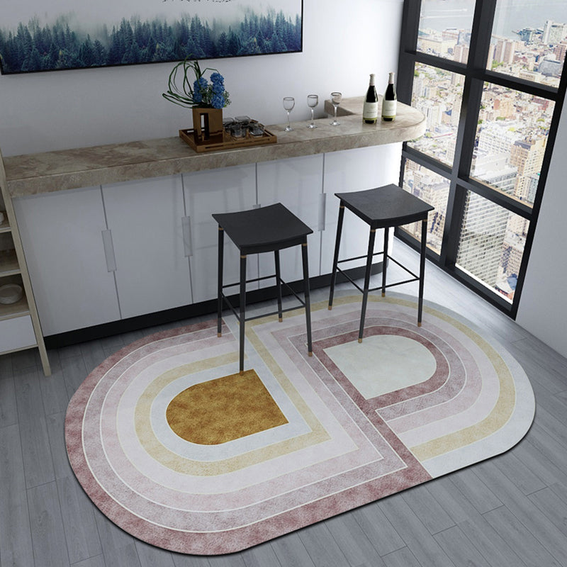 BowLift | Novelty Shaped Geometric Pattern Rug Dark Color Modern Carpet Polypropylene Pet Friendly Non-Slip Rug for Student Housing