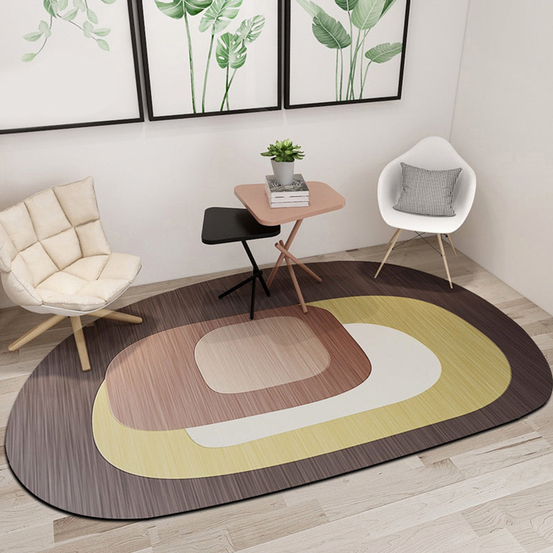 BowLift | Novelty Shaped Geometric Pattern Rug Dark Color Modern Carpet Polypropylene Pet Friendly Non-Slip Rug for Student Housing