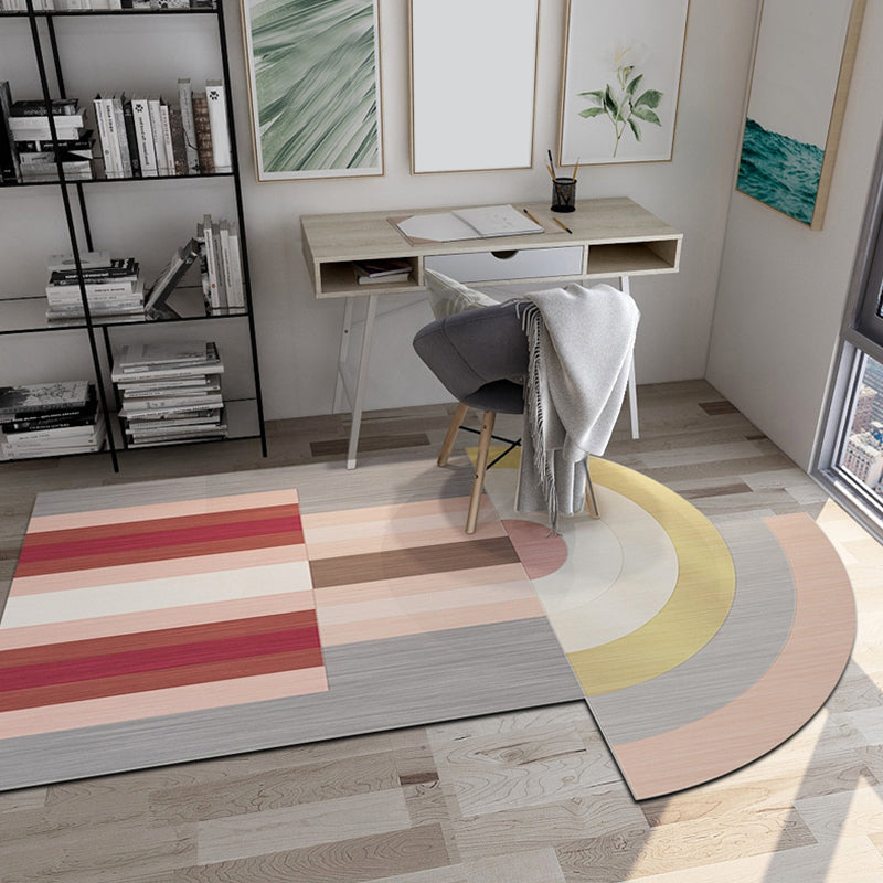 BowLift | Novelty Shaped Geometric Pattern Rug Dark Color Modern Carpet Polypropylene Pet Friendly Non-Slip Rug for Student Housing