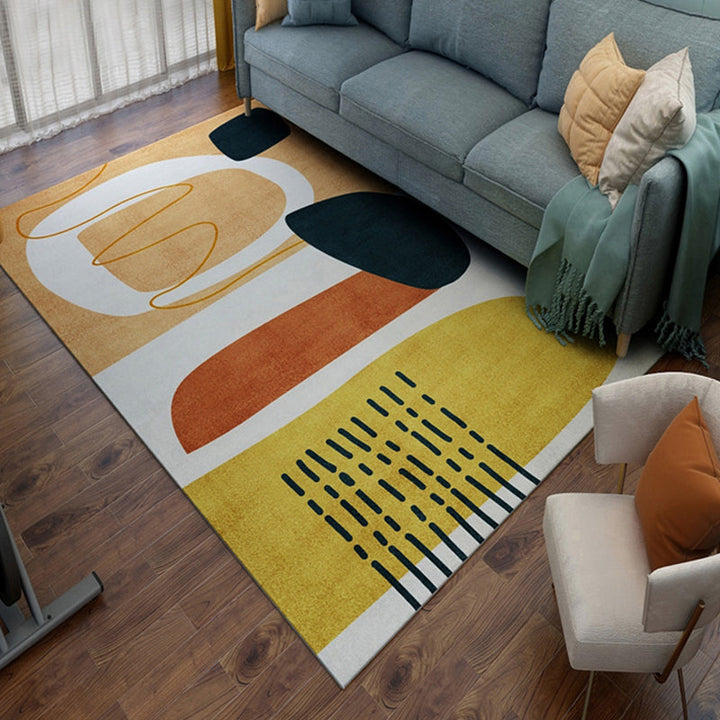 BowLift | Multi Color Bold Area Rug Synthetics Colorblock Abstract Carpet Stain Resistant Non-Slip Rug for Room