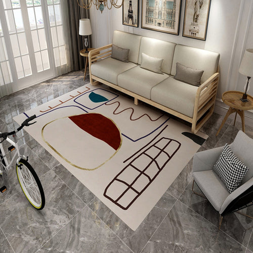 BowLift | Multi Color Bold Area Rug Synthetics Colorblock Abstract Carpet Stain Resistant Non-Slip Rug for Room