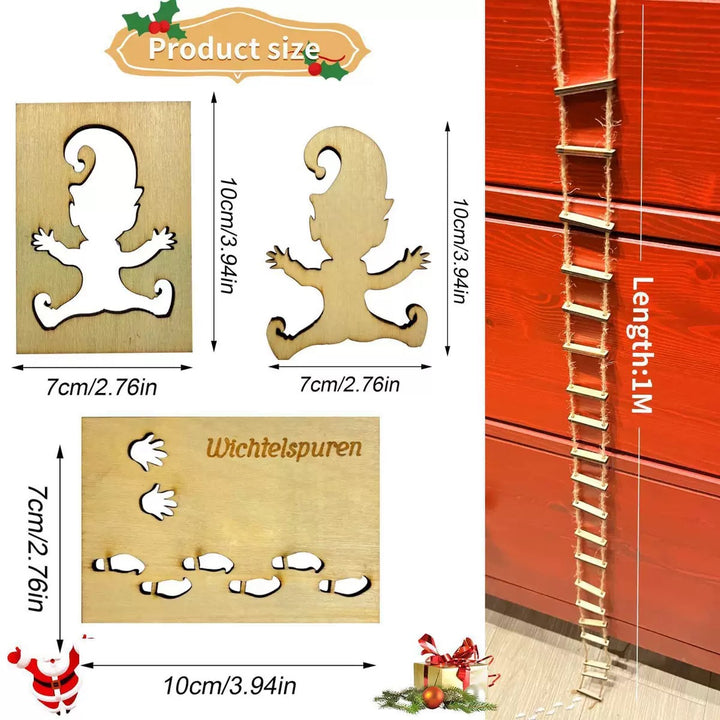 Decorative wooden gnome elements for Christmas decoration