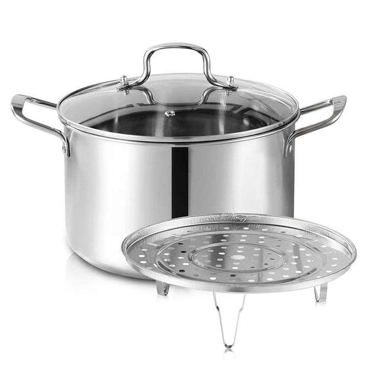 Stainless Steel Soup Pot 24 cm with Glass Lid