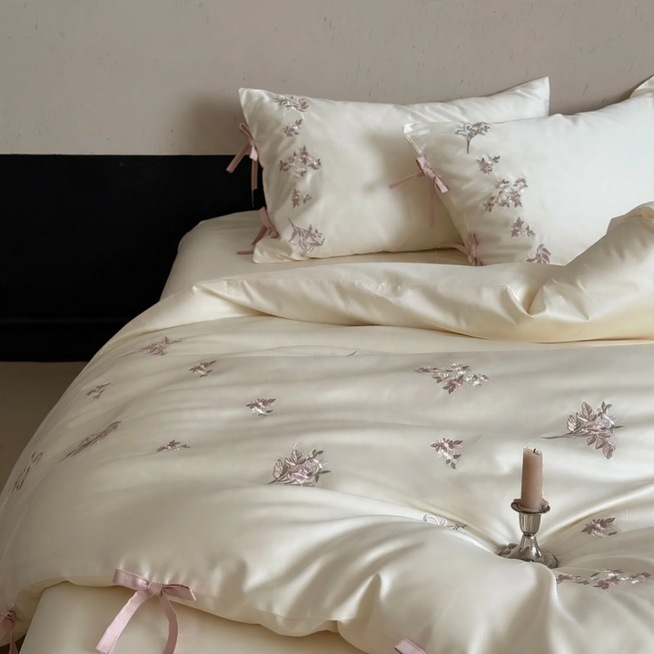 French cotton bedding set with embroidery