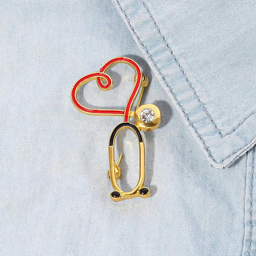 BowLift | Love Heart Stethoscope Mini Brooch